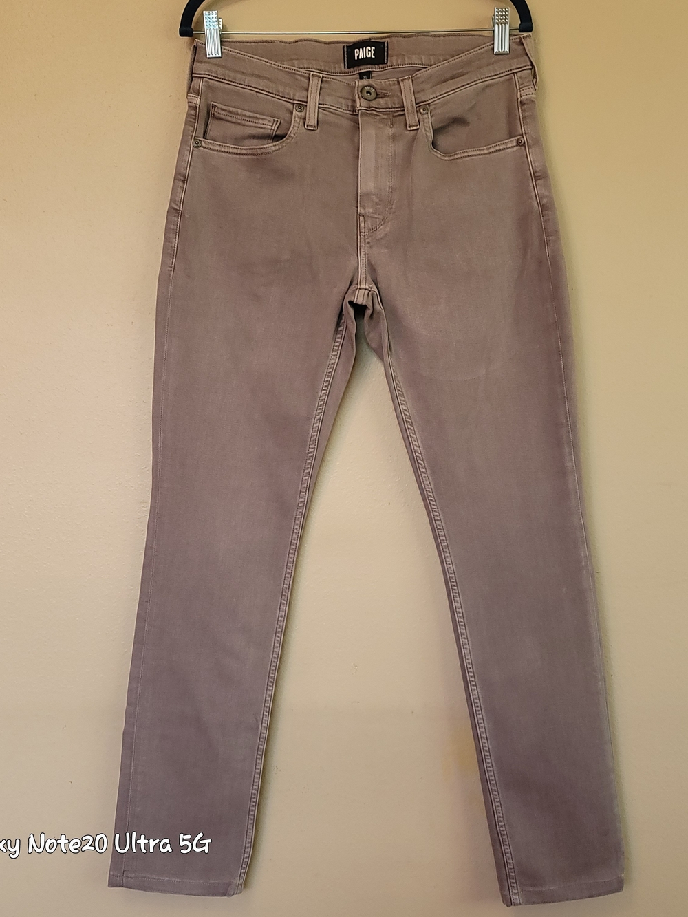 PAIGE Lennox Transcend Pewter Stone Taupe Slim Jeans Men's Sz 31